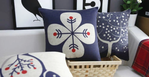 Восточный Японский Стиль цветение Цветочная подушка крышка стола льняные