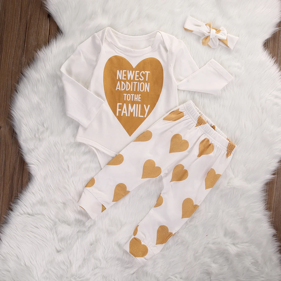 3 шт. детский хлопковый комбинезон с длинным рукавом и повязкой на голову |