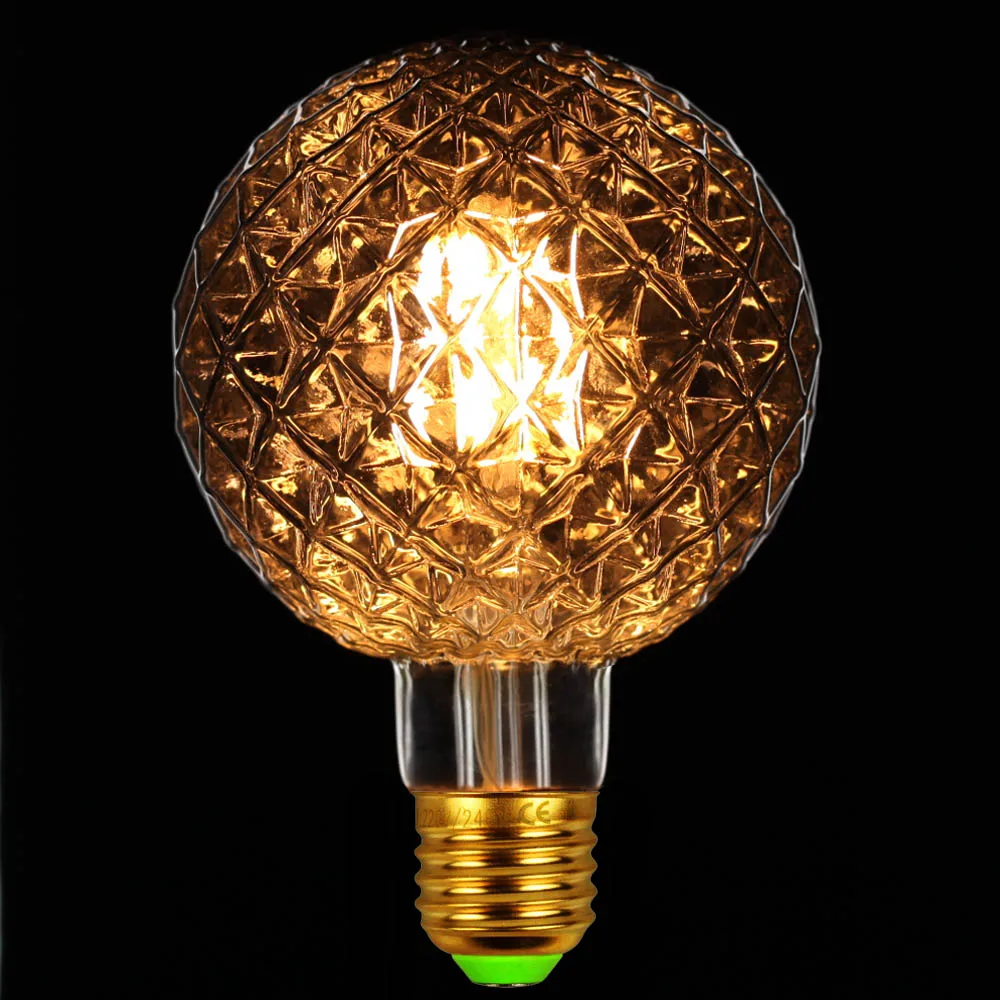 TIANFAN Edison ЛАМПЫ старинная лампочка неправильная лампа G95 светодиодная нить 4 Вт 220/240 в E27 декоративная лампа накаливания дымчатое стекло