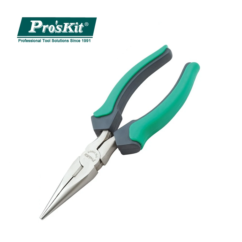 Щипцы Pro'sKit 1PK 709DS двухцветные плоскогубцы с длинным носом из титана и золота