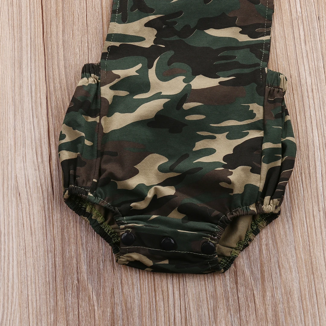 Камуфляжный комбинезон для новорожденных без рукавов|baby camouflage romper|romper clotheskids rompers