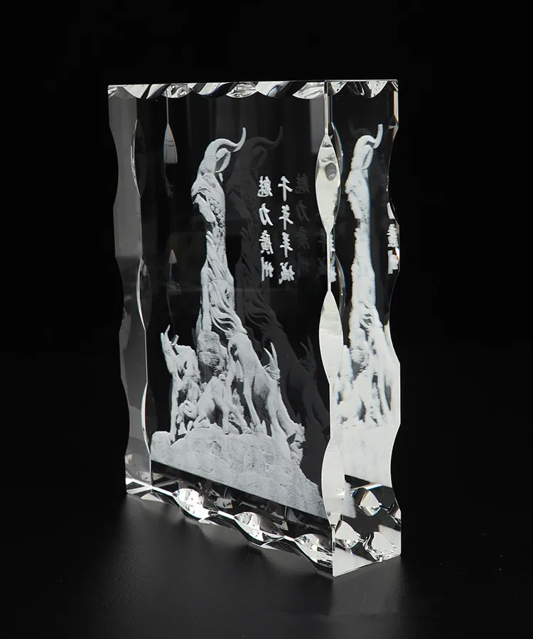 Персонализированная Хрустальная фоторамка Заказная стеклянная 3D лазерная рамка с выгравированным изображением DIY свадебный семейный фотоальбом для подарков