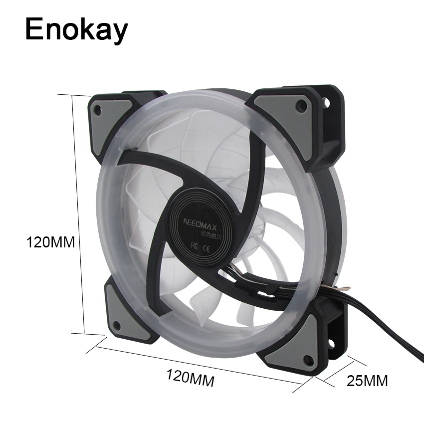 Оптовая продажа 2 шт. 3 Pin 12v светодиодный RGB 12025 DC 120 мм вентилятор 120x120x25