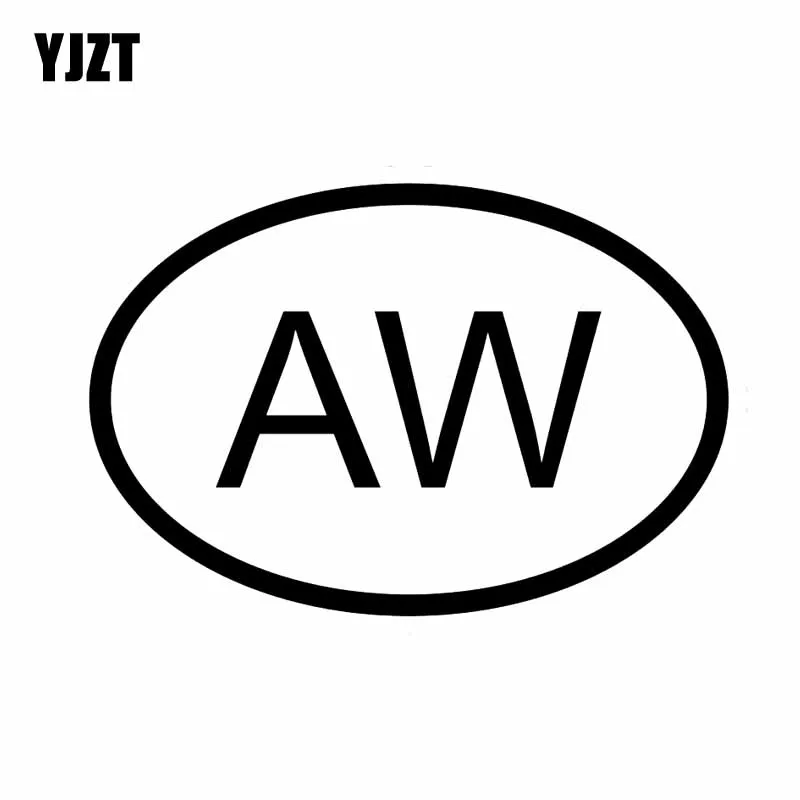 YJZT 15 см * 10 2 AW ARUBA код страны овальная Автомобильная Наклейка Виниловая наклейка