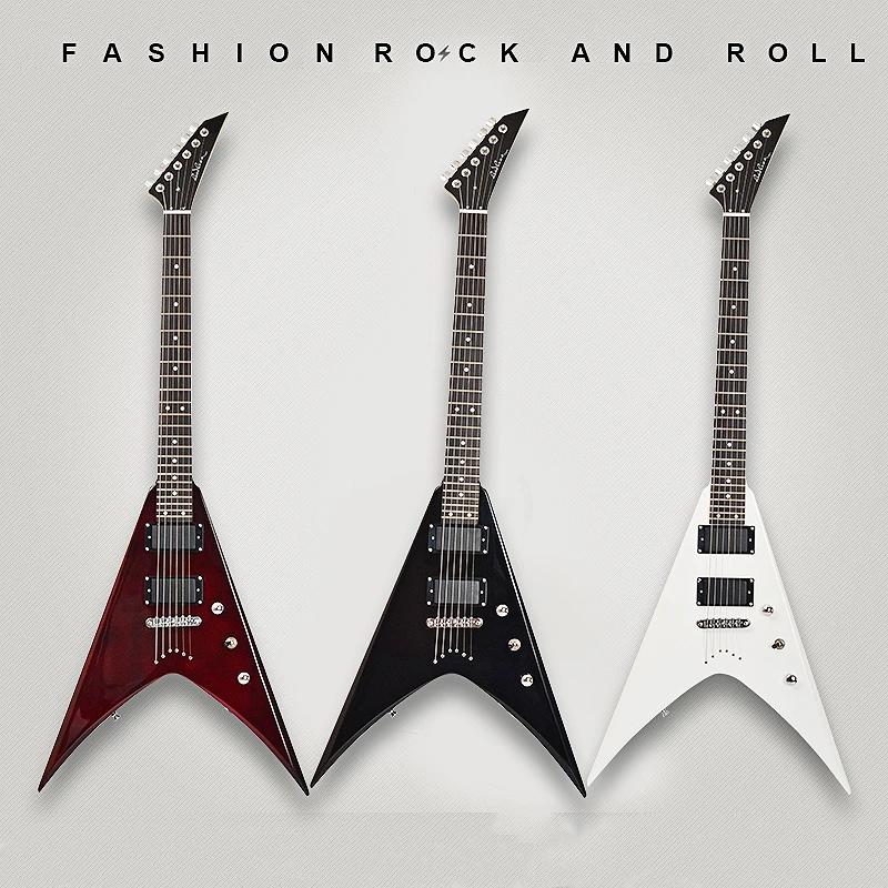 Высокое качество V электрогитара палисандр гриф с тремоло электрогитары корпус