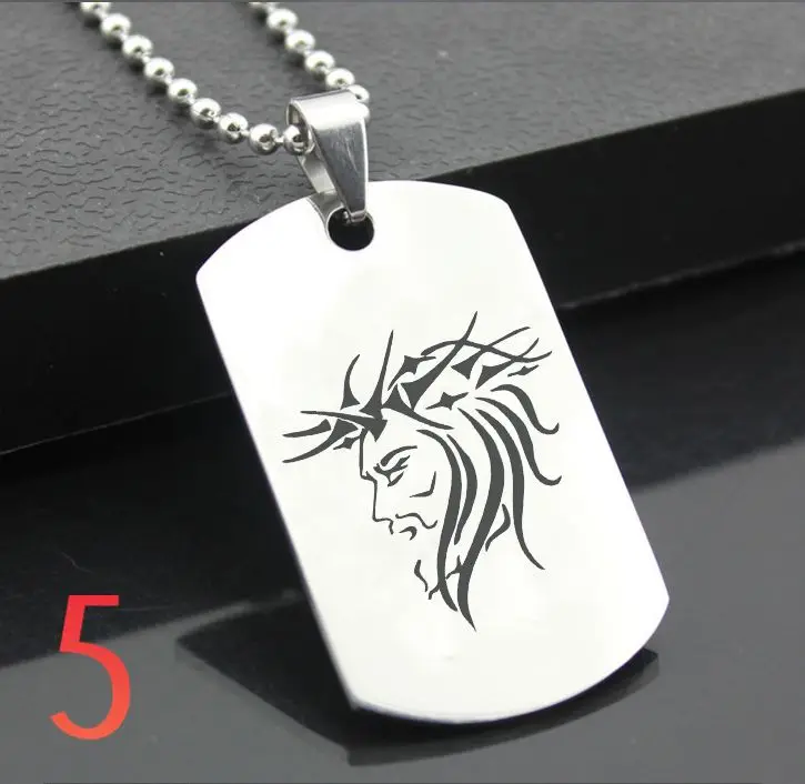 

Perfect JL JESUS Western Style Army card Personalized Diy Letters Pendant Steel Necklace personality Gifts YS01