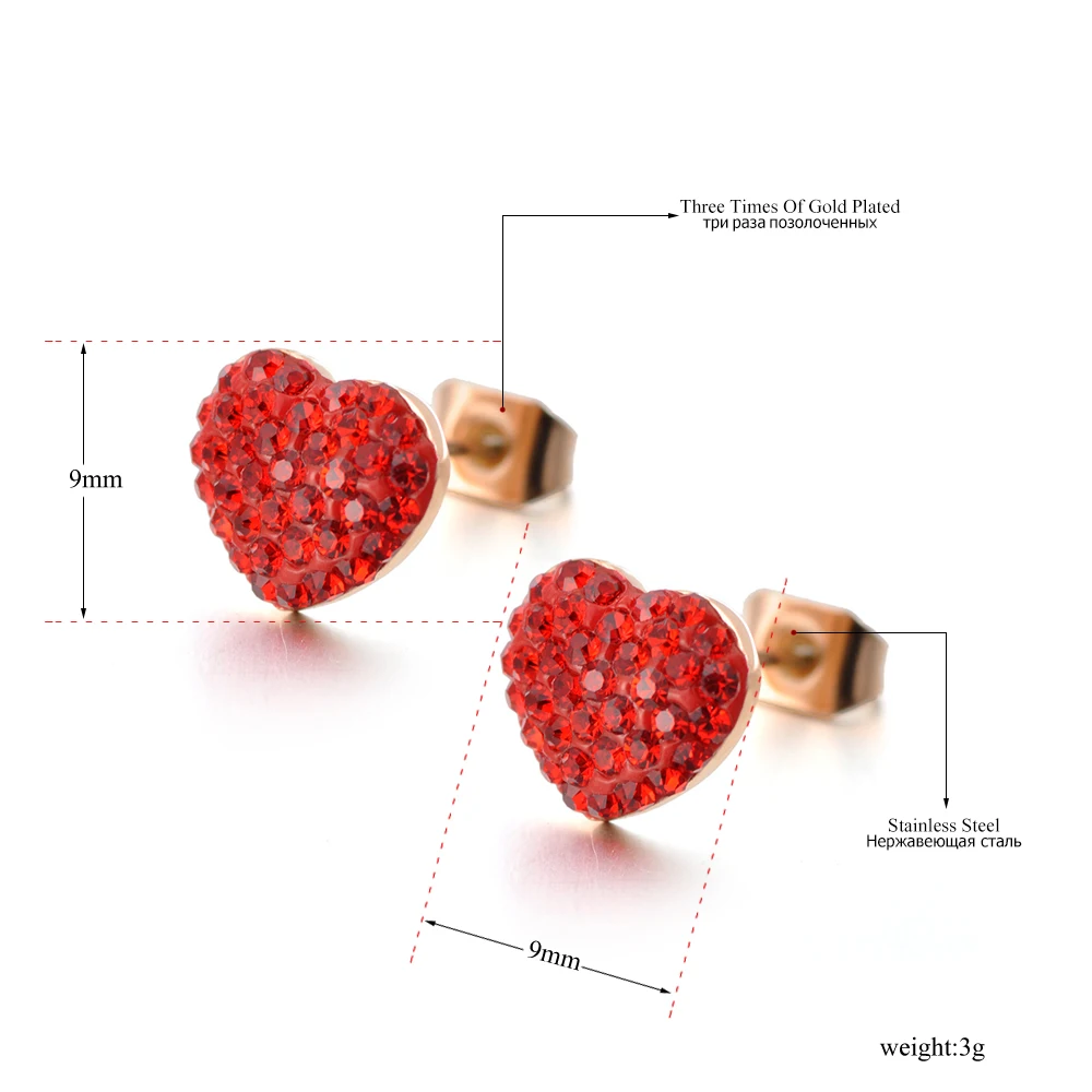 Женские Классические сережки гвоздики JeeMango свадебные из титановой стали с