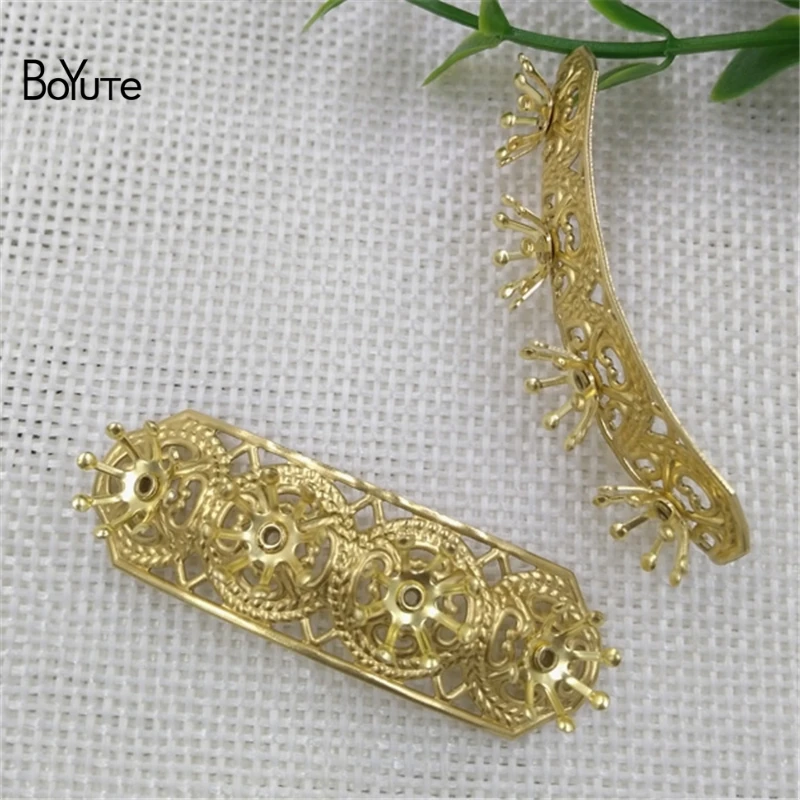

BoYuTe 20Pcs 14*45MM Filigree Flower Charms European Diy Jewelry Findings Components