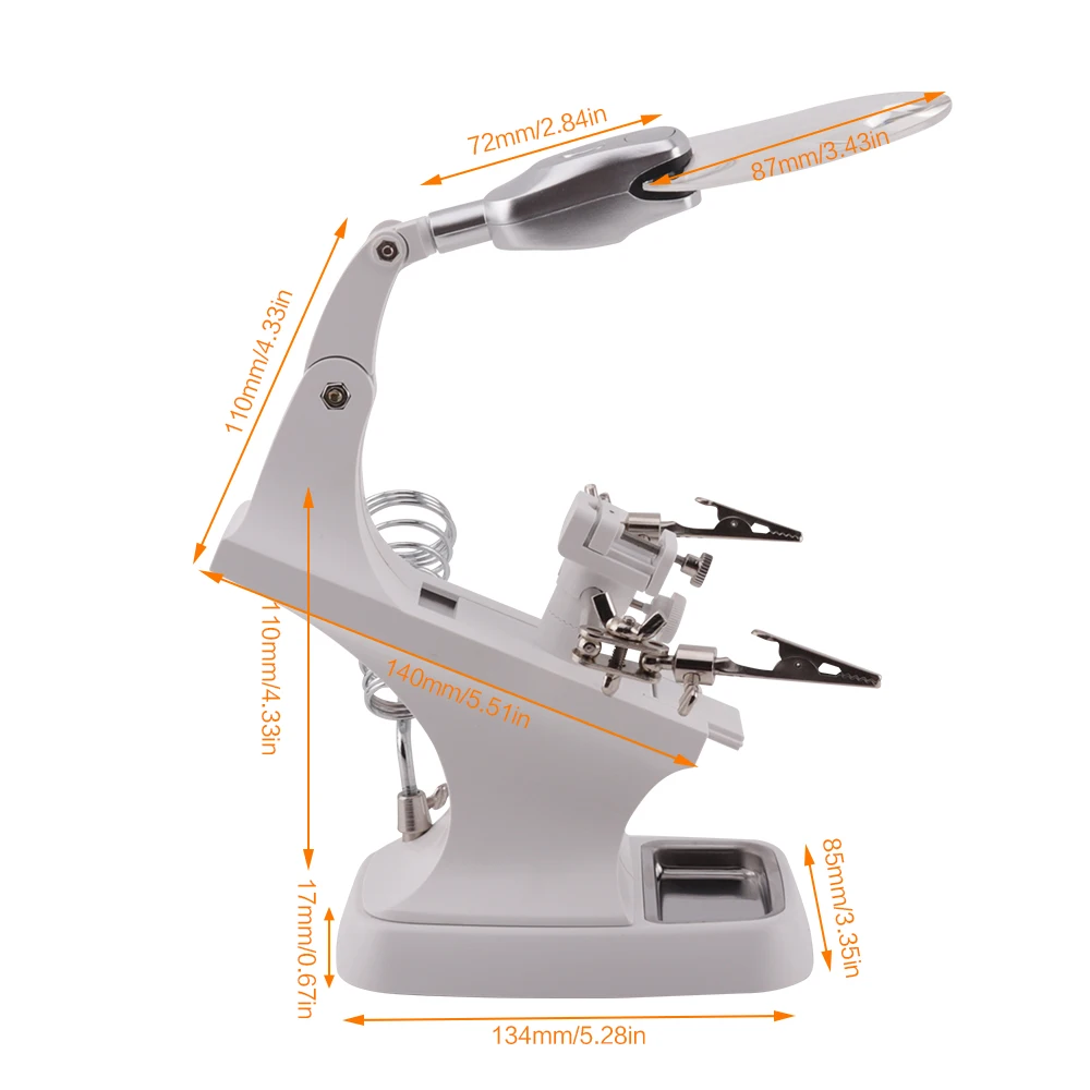 WSFS Multi functional Welding LED Magnifier 3X/4.5X Magnifying Glass Alligator Clip Holder Clamp Helping Hand Repair Tool|Лупы| |