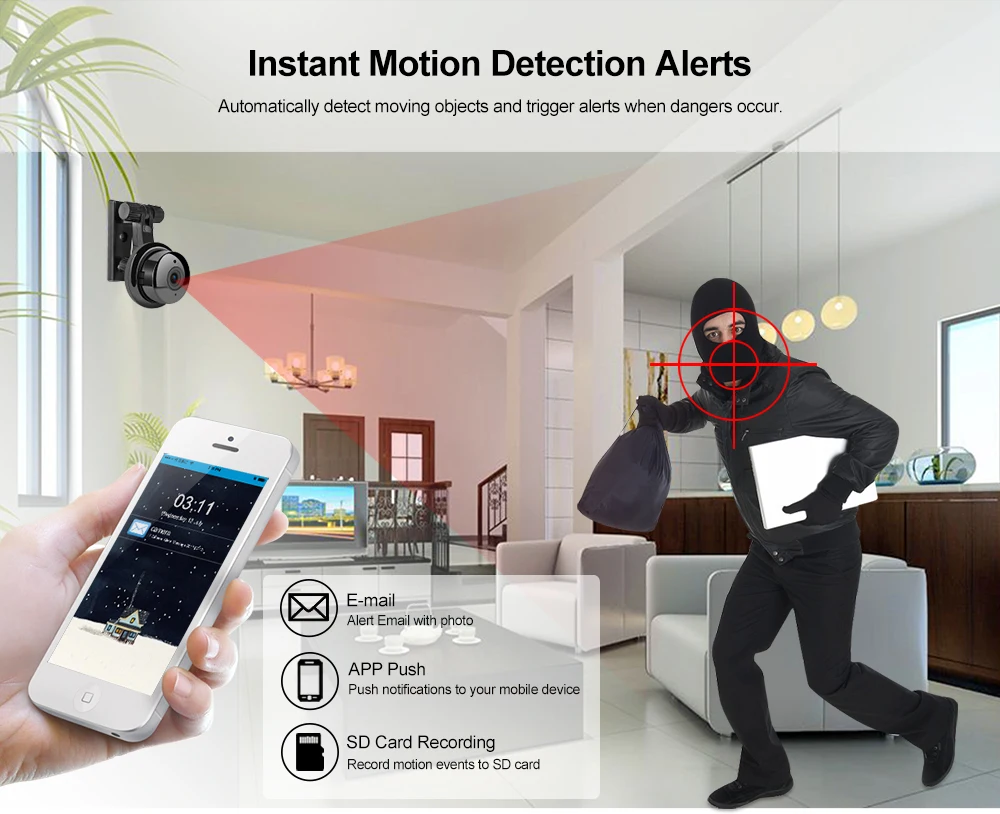 360 градусов рыбий глаз Широкий формат 720 P HD IP панорамный мини WI-FI Ночное видение Камера умный дом ребенка ПЭТ безопасности датчик движения