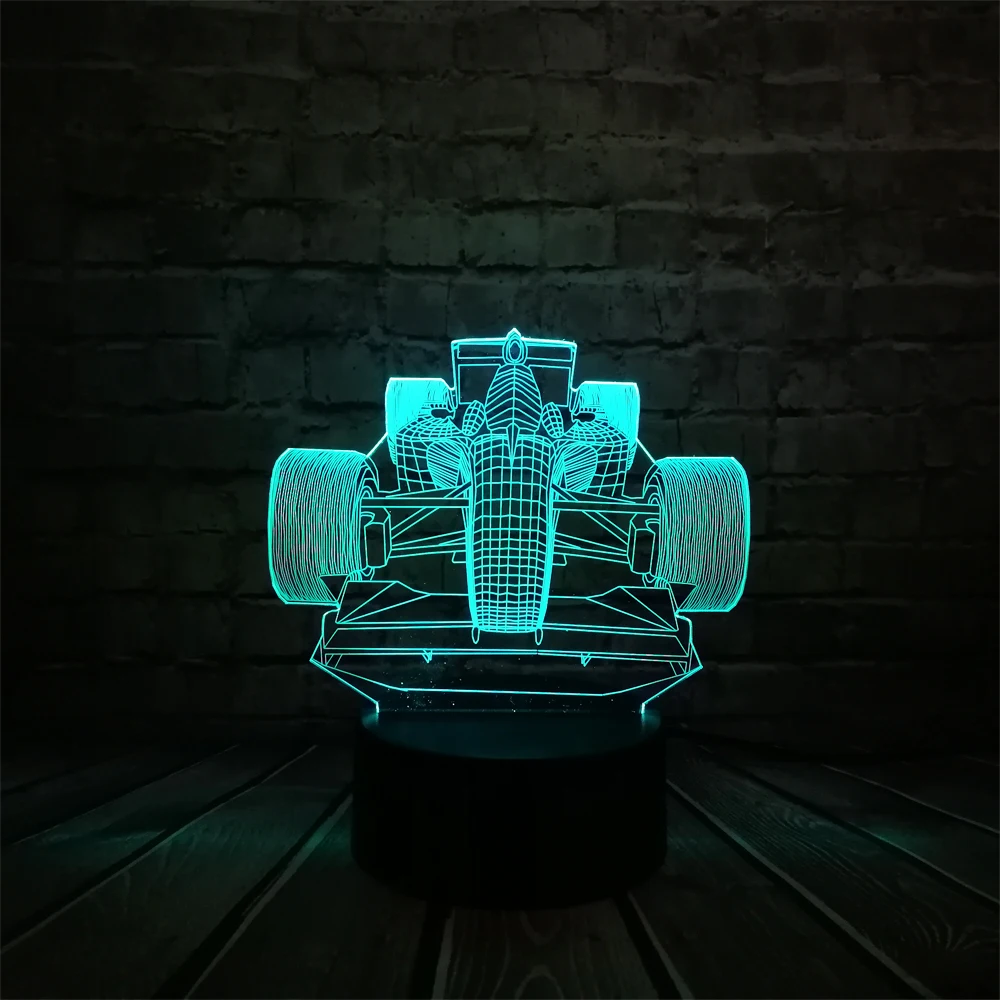2018 F1 автомобиль Новинка 3D лампа ночник USB LED освещение Mulitcolor Рождество Decora luminaria