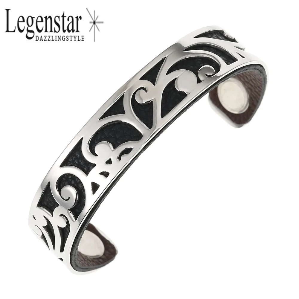 Женский Браслет манжета Legenstar кожаный браслет из нержавеющей стали 10 цветов