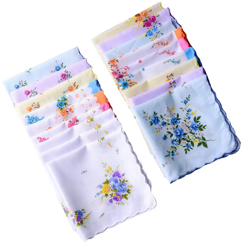BAIYIXIN дамские платки Женские винтажные хлопковые цветные носовые с цветочным