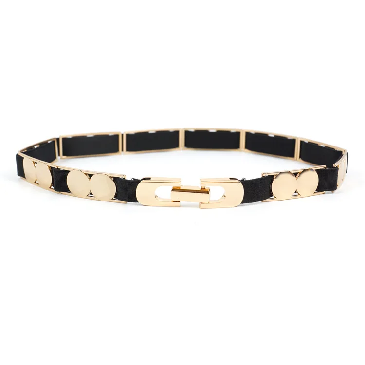 Пояс с металлической пряжкой для платьев женские эластичные поясные цепные