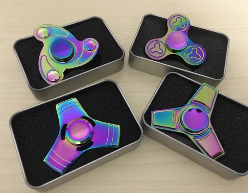 50 шт./лот красочные Непоседа счетчик игрушки ручной ВДГ Tri Spinner пальцев гироскопа