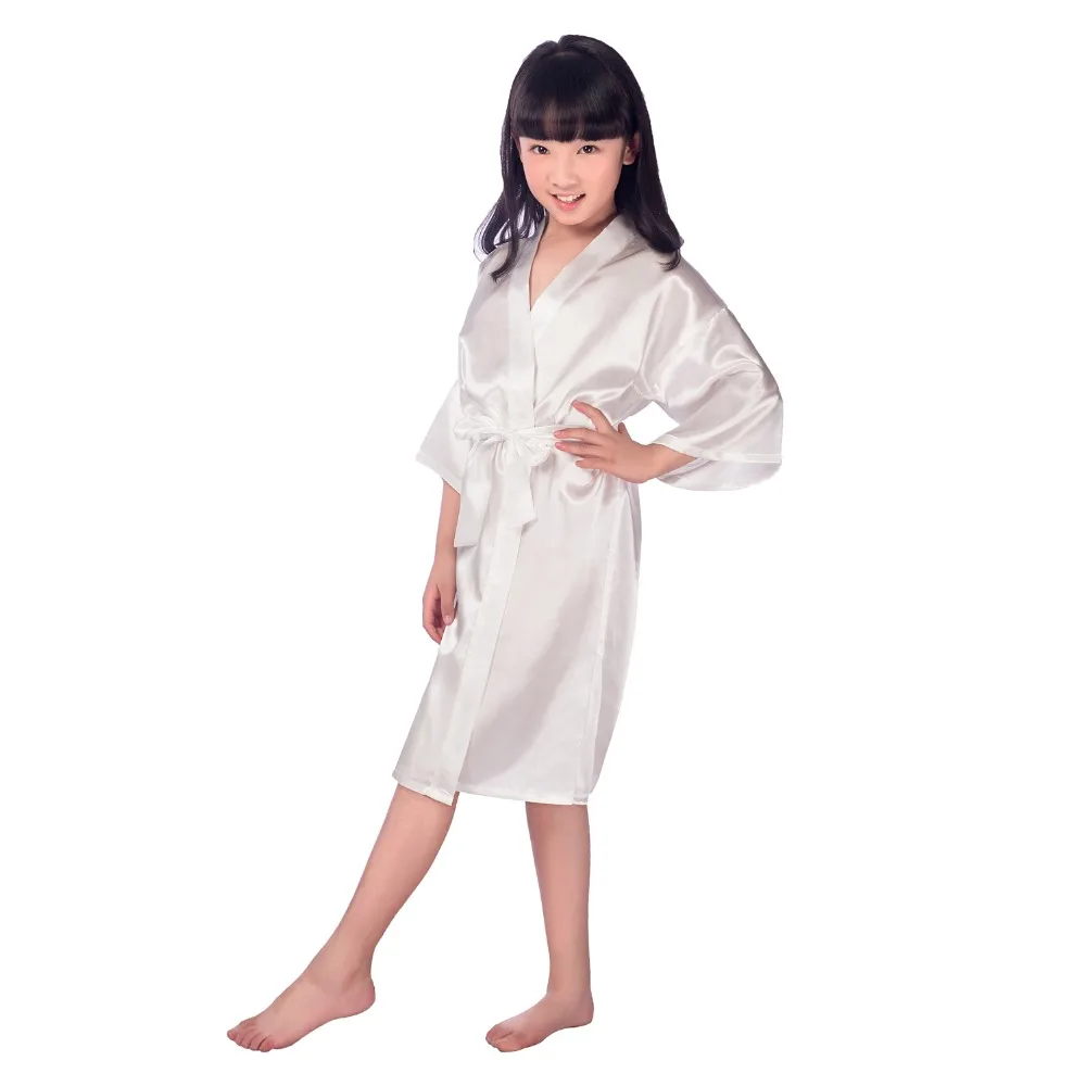 

Новинка 2018, женская одежда для сна, для маленьких девочек, детский шелковый халат, одежда для сна, свадебное цветочное Ночное платье для дево...