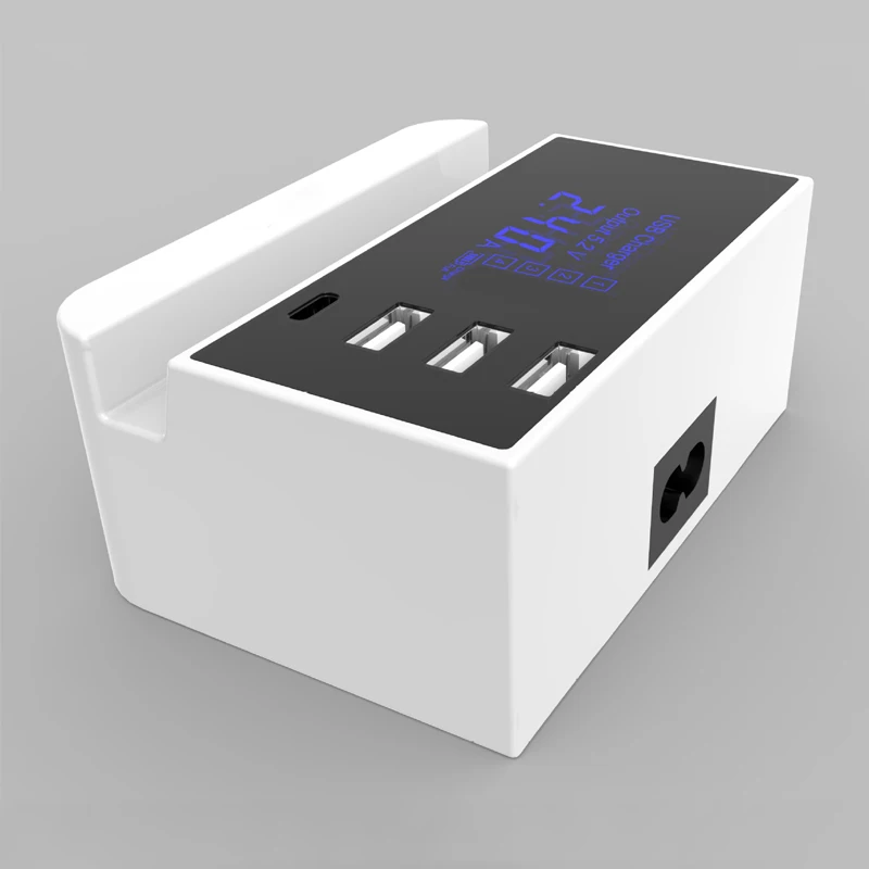 Зарядная Станция со светодиодным дисплеем адаптер для зарядки 4 USB-порта