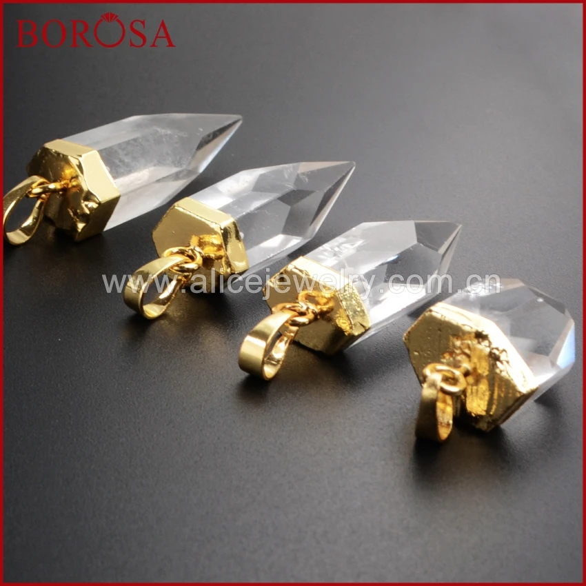 BOROSA Элегантный и стильный золотой цвет натуральный прозрачный белый кварц