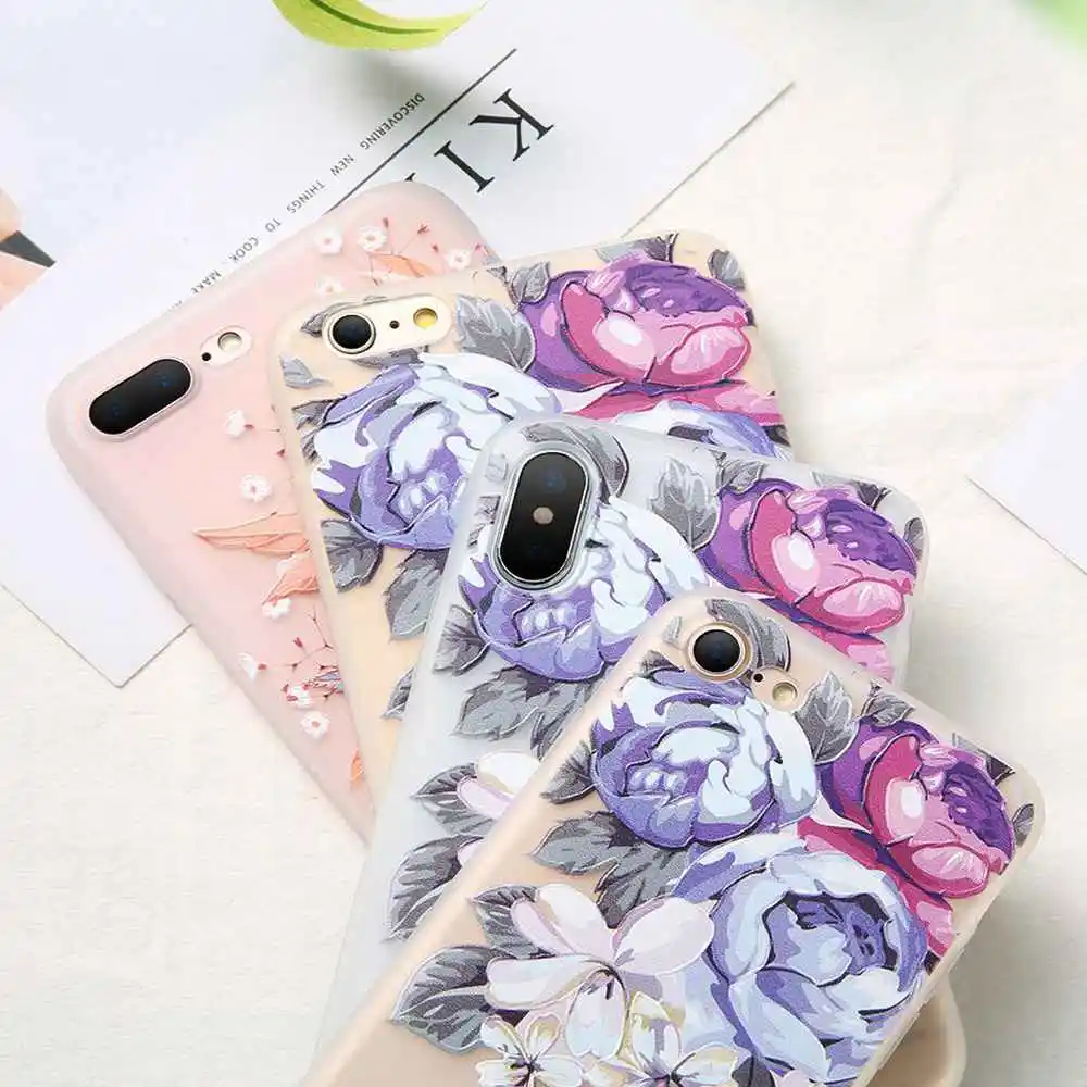 Чехол KISSCASE Flower для iPhone 7 6 6s 8 Plus X XS MAX XR противоударный чехол телефона 6S задняя