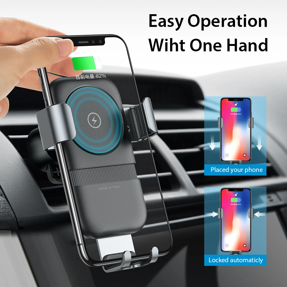 RANVOO автомобильное крепление Ци Беспроводное зарядное устройство для iPhone X 8 10 Вт
