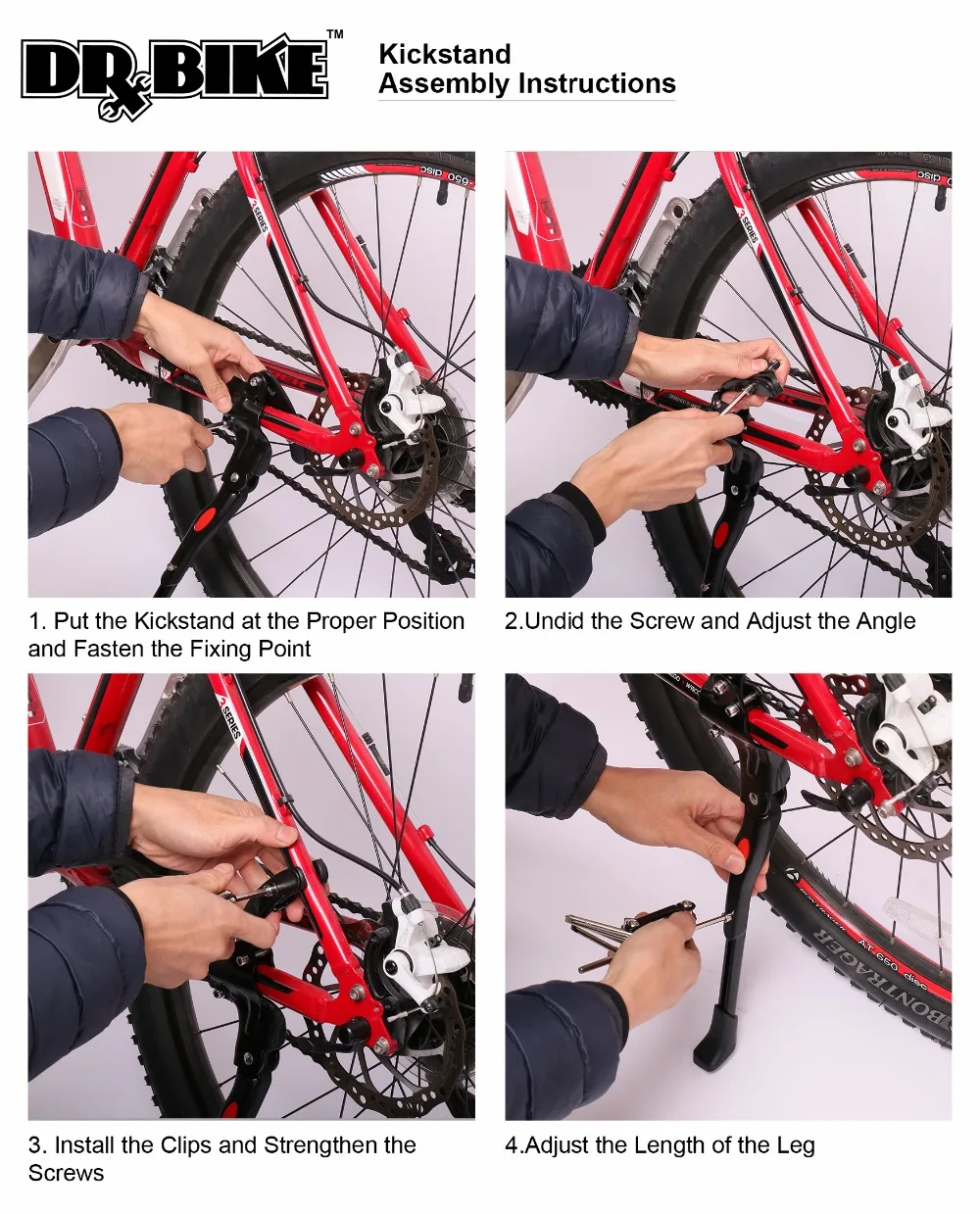 Drbike регулируемая стойка для велосипеда, стойка для велосипеда, боковая стойка для велосипеда, Стояночная стойка для горного велосипеда, боковая стойка для велосипеда