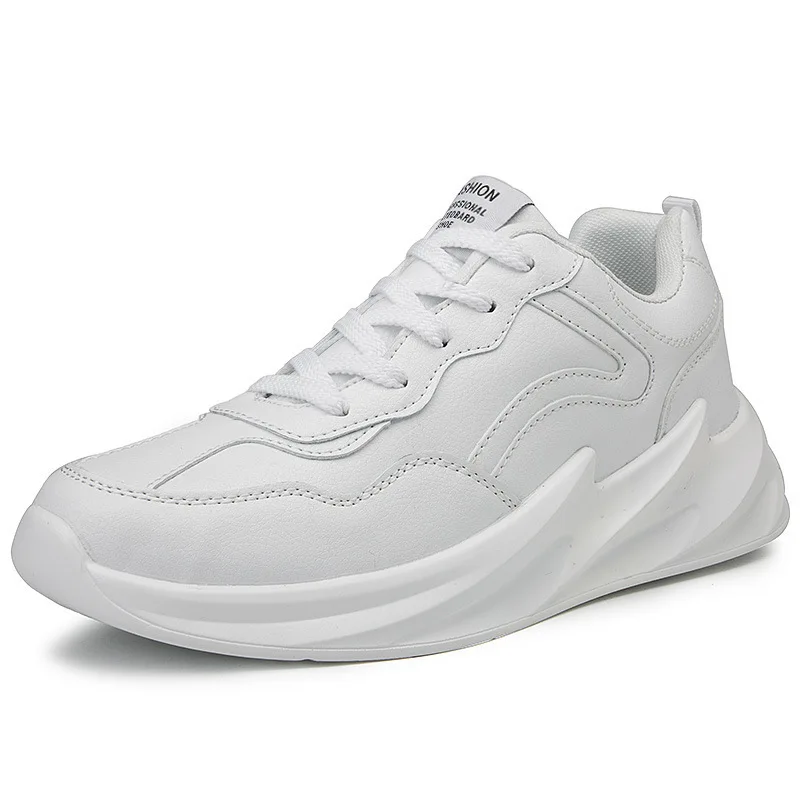 Men Shoes Chunky Sneakers Breathable Tenis Masculino Off Leather Light White Footwear Lace Up Boys Shark Zapatos Hombre | Обувь