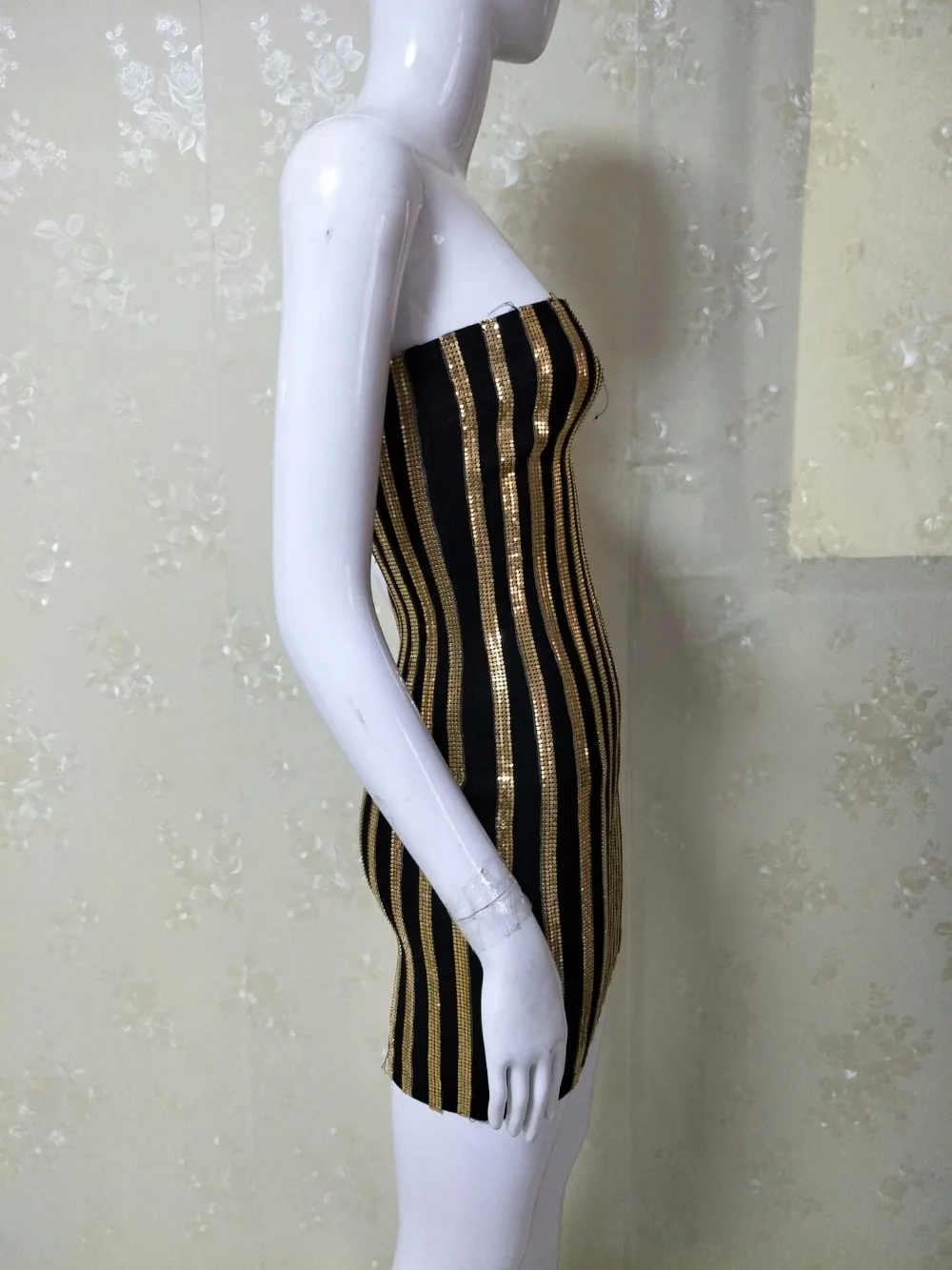 Для женщин пикантные летние без бретелек в полоску черный район облегающее