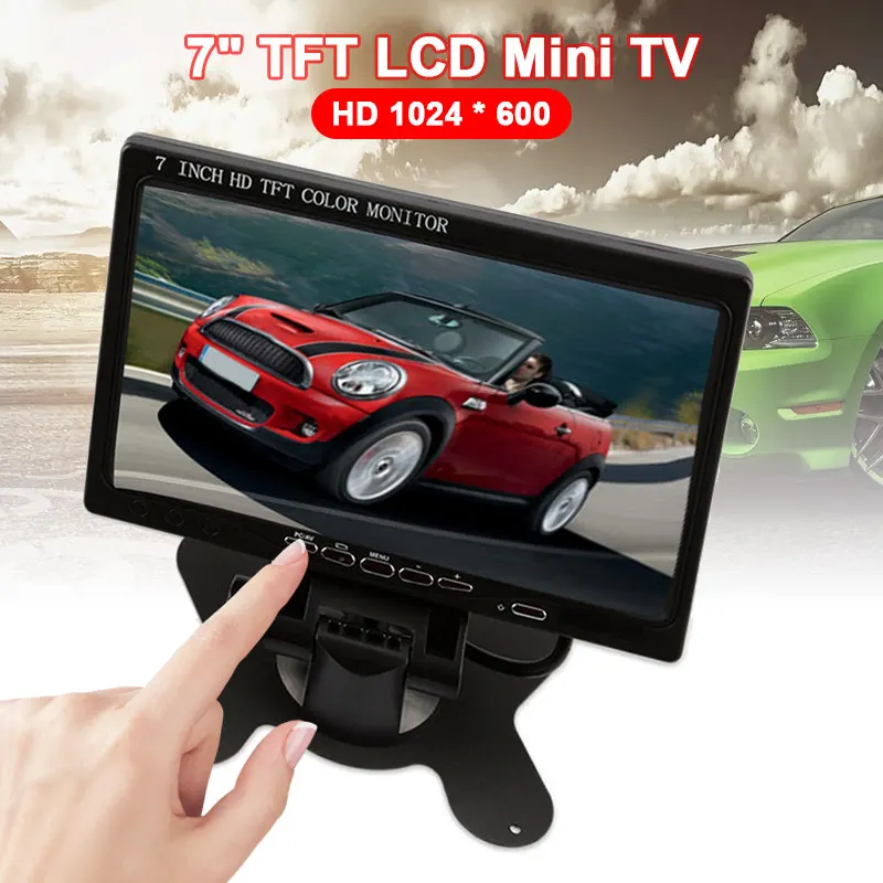 7 &quotHD 1024*600 TFT ЖК дисплей HDMI VGA вход DVD VCR автомобильный монитор заднего вида для CCTV