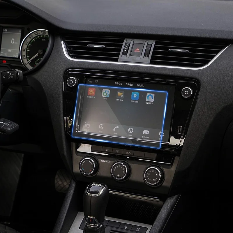 Стайлинг автомобиля QCBXYYXH стеклянная Защитная пленка для экрана GPS-навигации Skoda