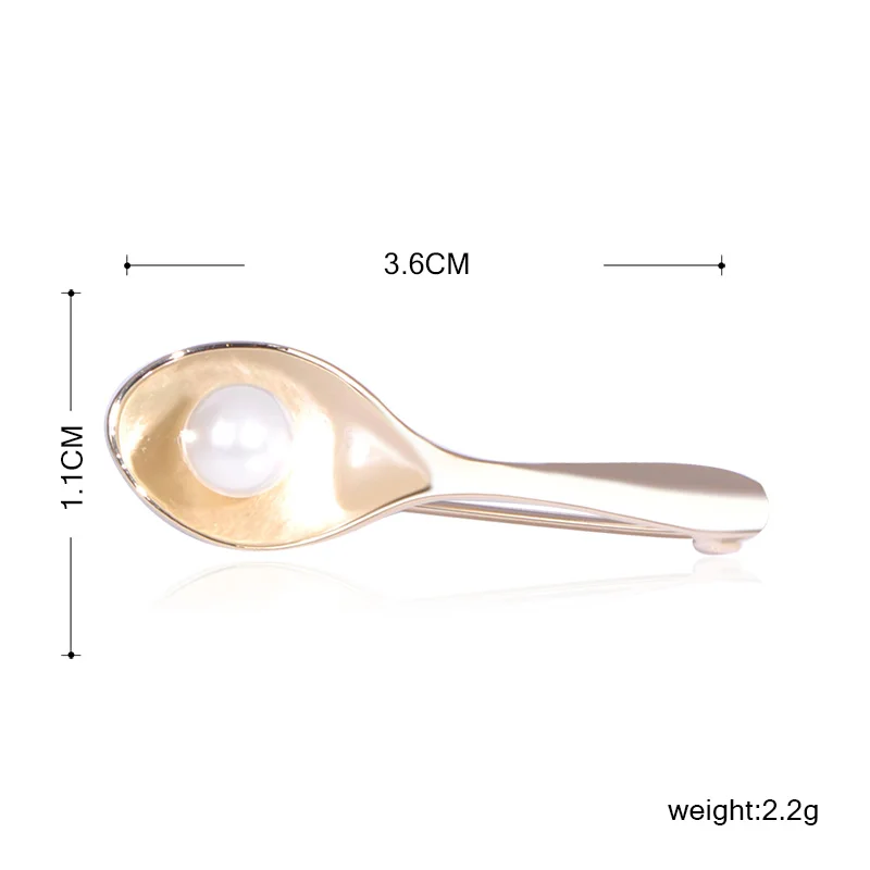 Женская брошь в форме ложки Funmor Медная с искусственным жемчугом украшение для