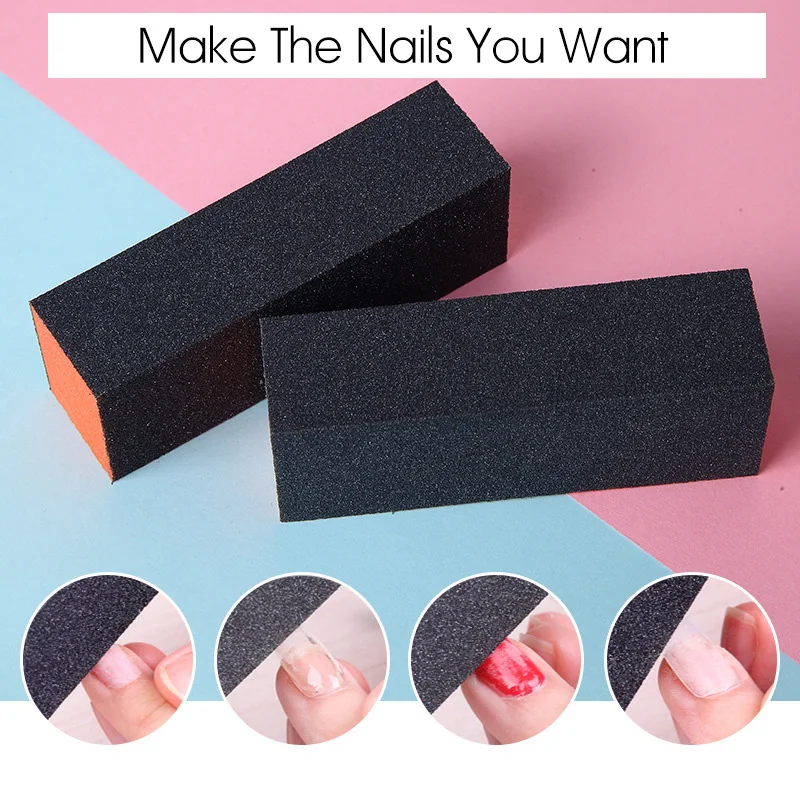 ROHWXY пилочка для ногтей 100/180 для ногтей Лаймы Nail буфера профессиональные пилка для педикюра блок полировщик маникюрный набор