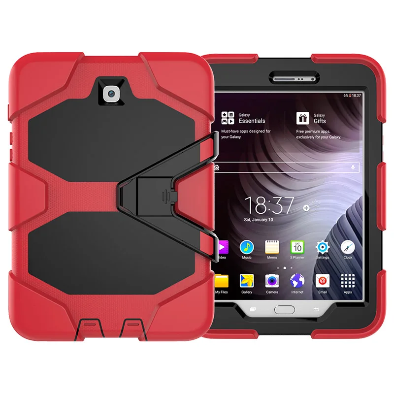 red Армированный чехол с подставкой Funda для samsung Galaxy Tab S2 8,0 T710 T715 SM-T719 противоударный сверхпрочный чехол с подставкой - Цвет: red