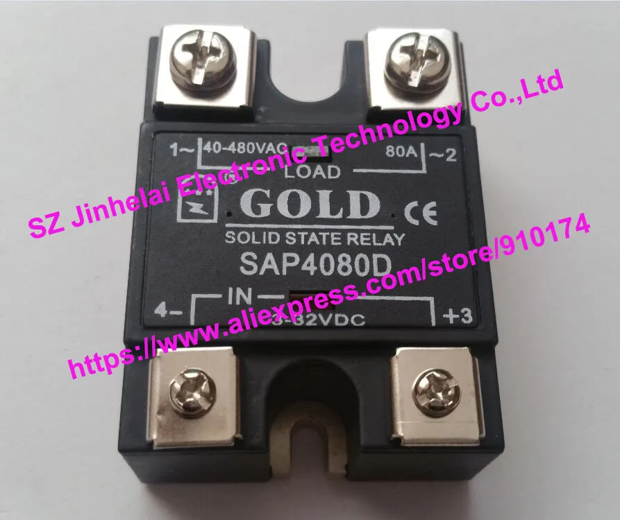 

Authentic original SAP4080D GOLD Single-phase solid state relay DC control AC 40-480VAC 80A