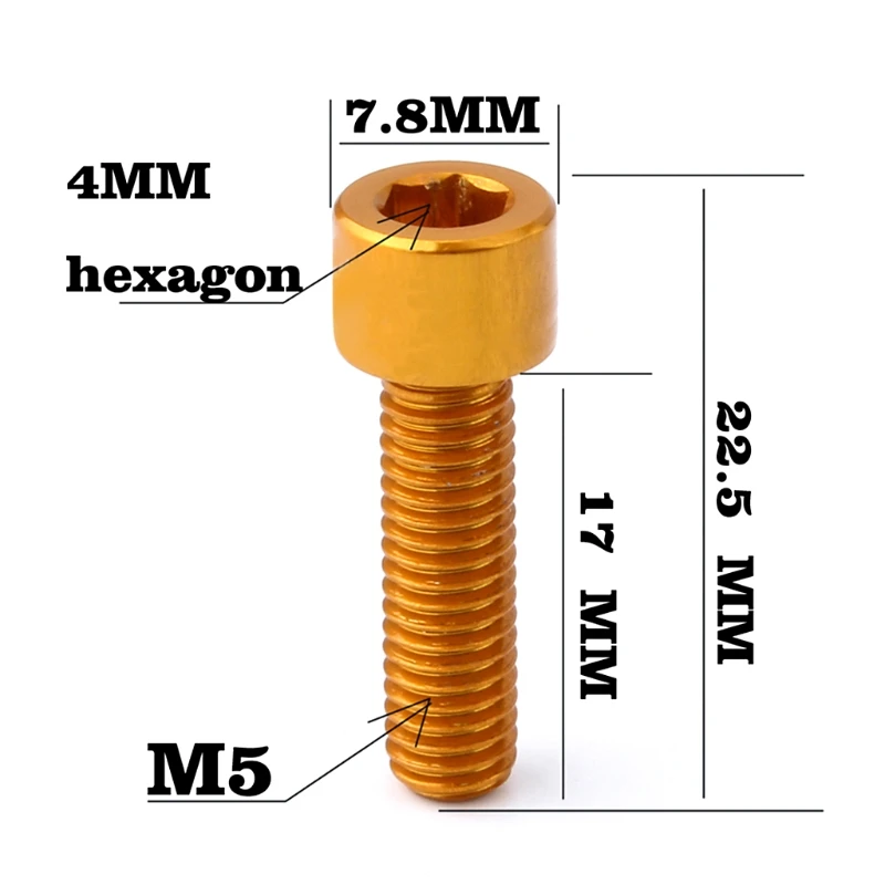 Профессиональный велосипедный винт M5x17mm из алюминиевого сплава с фиксированной