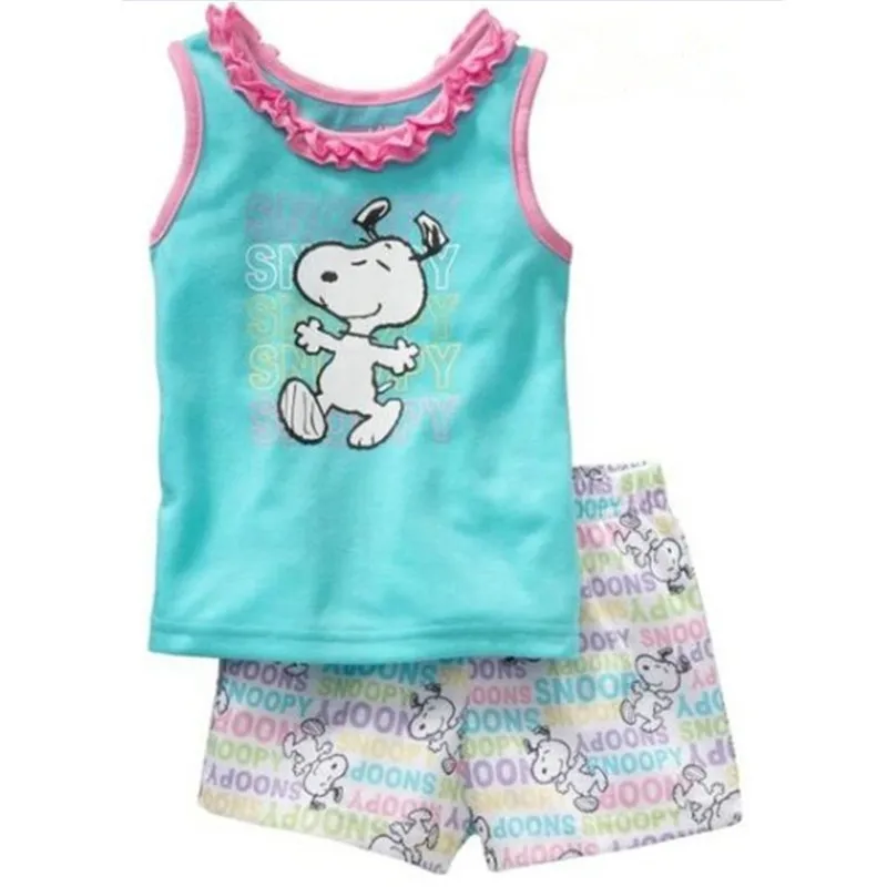 Free Shipping Summer Baby Girl Clothing Set vest +Shorts Kid Boy Sets Children patter Girls Clothes Sleeveless pajamas SP008 | Детская