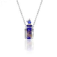 1pc murano glass perfume necklace luminous aroma vial jewelry square aroma necklace essential oil diffuser necklaces