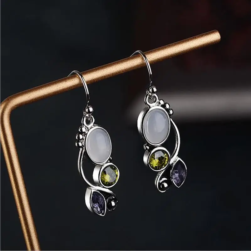 

Серьги женские посеребренные, винтажные хрустальные цветы цветов