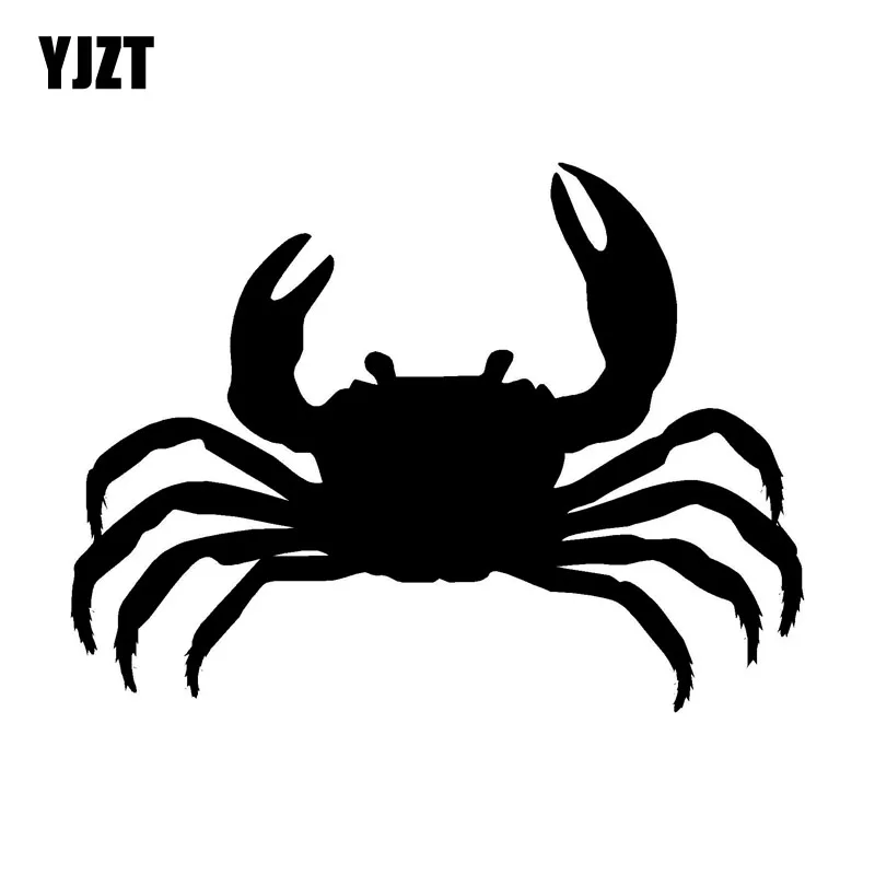 

YJZT 15.5*11.6CM Interesting Cartoon CRAB Vinyl Decal Black/Silver Car Sticker Fashion Car-styling S8-1581