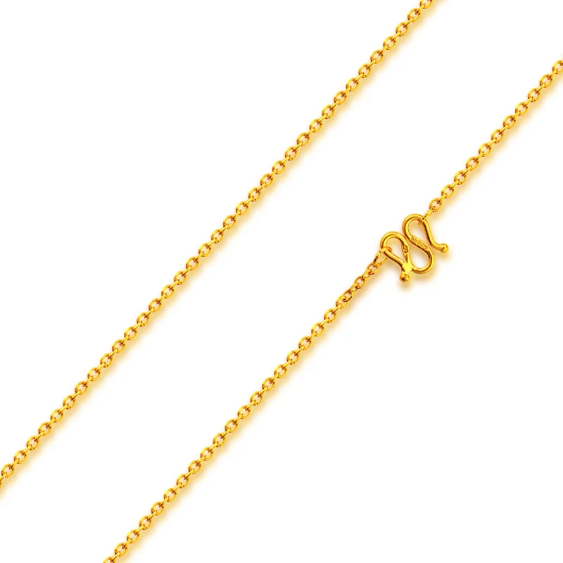 XXXZZZ 24k чистое золото ожерелье в виде веревочной цепи Простые Модные женские