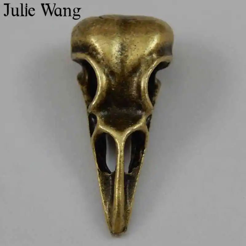 Julie Wang 7 шт. винтажные Подвески в виде черепа птицы клюва панк антикварные цвета