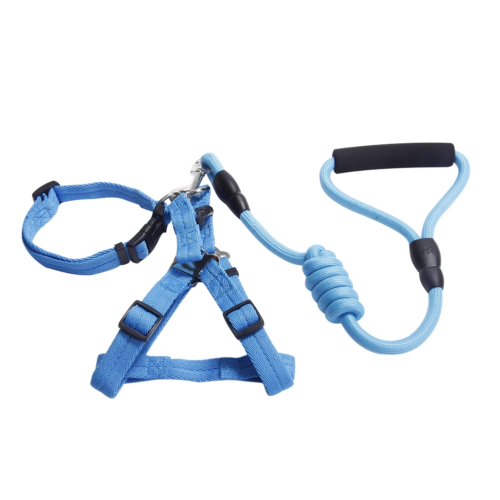 Light Blue 30# хорошее чувство руки 3 шт. эластичный Выдвижной Поводок для собак нагрудный ремень ошейник для прогулок на открытом воздухе веревка товары для домашних животных прочный - Цвет: Light Blue