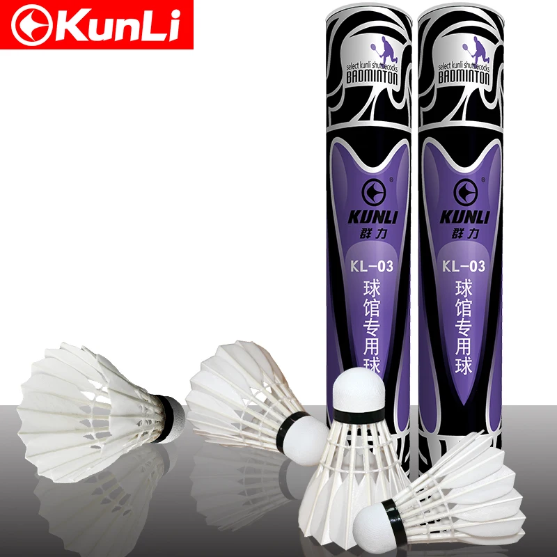 original KUNLI-03 grade C water  duck feather badminton shuttlecock professional competition grade 5tube/lot free shipping