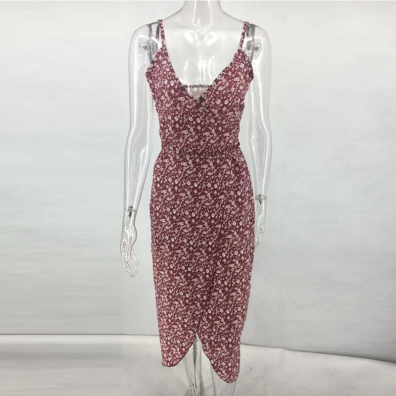 Женское винтажное платье макси с разрезом и v образным вырезом без рукавов