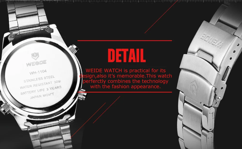 WEIDE Лидирующий бренд мужские модные спортивные часы мужские полностью Стальные кварцевые аналоговые светодиодный часы мужские военные наручные часы Relogio Masculino