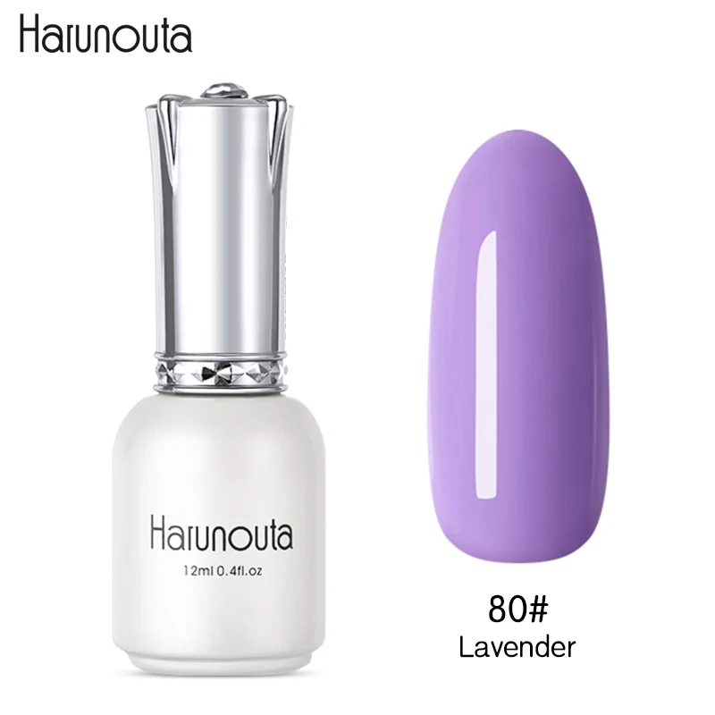 Lavender Harunouta 12 мл однотонная одежда личная гигиена Красный Фиолетовый Блеск Звездное платины краски стойкий гель для ногтей дизайн ногтей гель Лаки - Цвет: Lavender