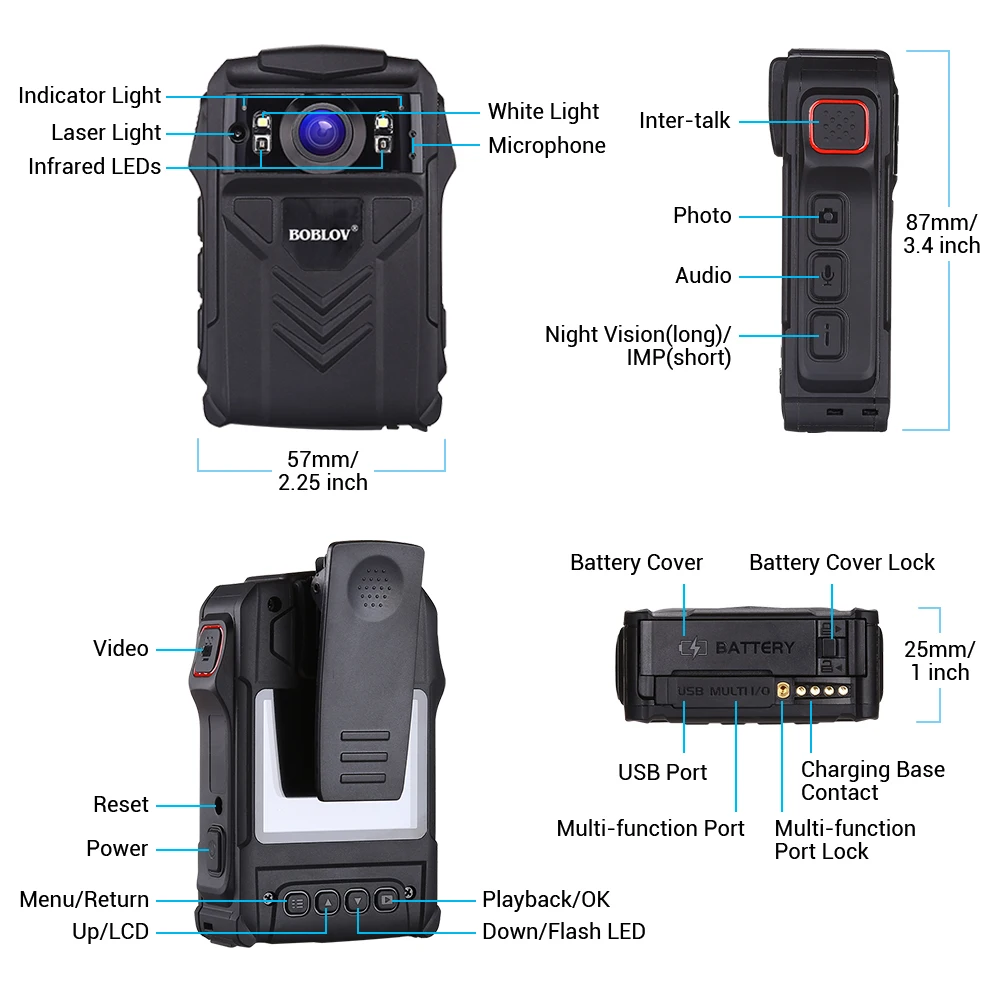 BOBLOV камера WZ61 64GB Ambarella A7LA50 4K Camara HD 1080P с gps ИК ночного видения циклическая запись