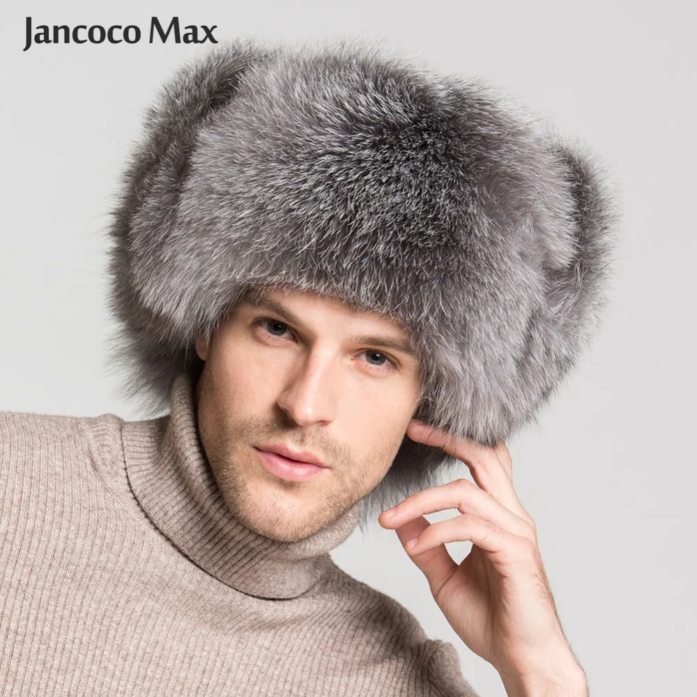 New Arrival Fashion Style Winter Warm Hat Real Fox Raccoon Fur Bomber Hats Men S1576