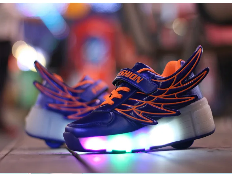 Теннисные кроссовки Heelys; весенняя обувь с двойными колесами; Светодиодный светящийся кроссовки; детская обувь для мальчиков и девочек; Студенческая прогулочная обувь