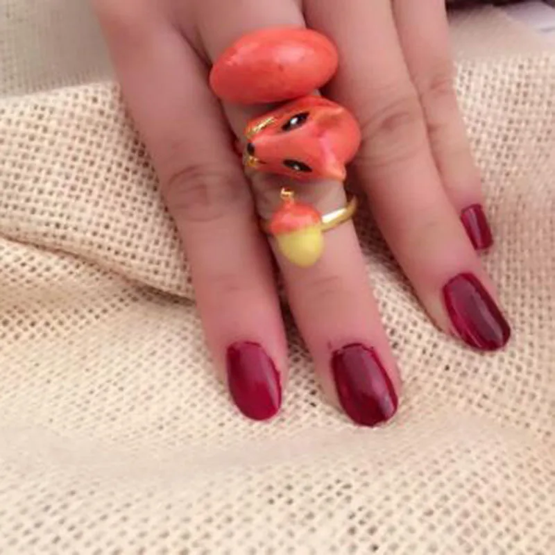 Мультфильм животных капающая белка Bijuterii 3 рис/сидячие Колечки bague lots sortijas ajustables