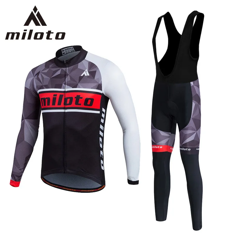 Miloto Весна длинным рукавом Джерси Велонаборы Для мужчин Pro Велоспорт гель Брюки